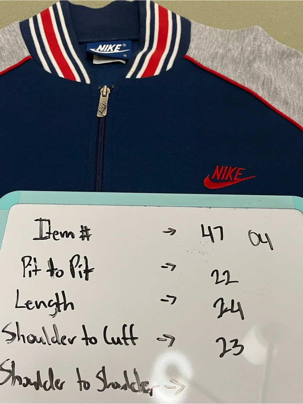 Nike Blue Tag Vintage 80s 2 Piece Tracksuit Set Size Small Mens Navy Gray - Picture 14 of 15